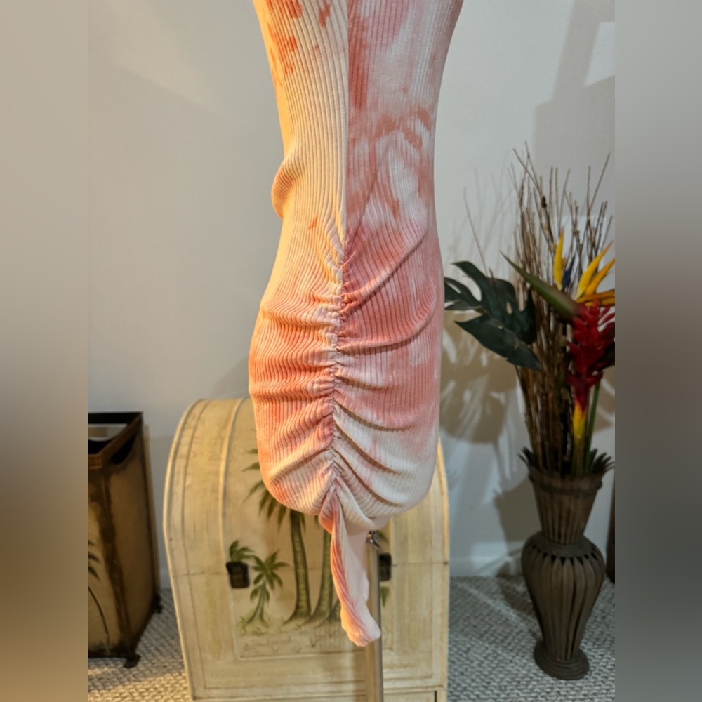 Princess Polly Siana Mini Dress Pink White Women's Bodycon Fitted Ribbed Size 4 - Picture 3 of 9